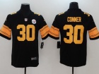 Pittsburgh Steelers #30 James Conner Black Golden Number Color Rush Football Jersey