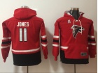 Youth Atlanta Falcons #11 Julio Jones Red Pullover Football Hoodies