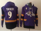 Baltimore Ravens #9 Justin Tucker Purple Pullover Football Hoodies