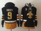 New Orleans Saints #9 Drew Brees Black Pullover Football Hoodies