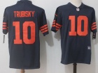 Chicago Bears #10 Mitch Trubisky Blue With Orange Number Men's Vapor Untouchable Limited Jersey