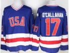 Team USA #17 JACK O'CALLAHAN Blue 1980 USA Olympic Hockey Jersey