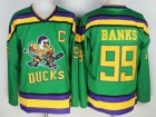 Anaheim Mighty Ducks #99 Adam Banks Green Movie Hockey Jersey