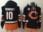 Chicago Bears #10 Mitch Trubisky Blue Pullover Football Hoodies