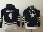 Youth Dallas Cowboys #4 Dak Prescott Blue Pullover Football Hoodies