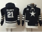 Youth Dallas Cowboys #21 Ezekiel Elliott Blue Pullover Football Hoodies