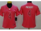 Dallas Cowboys #4 Dak Prescott Pink Women's Stitched NFL Limited Rush Fashion Jersey