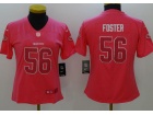 San Francisco 49ers #56 Reuben Foster Pink Women's Stitched NFL Limited Rush Fashion Jersey