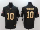 Chicago Bears #10 Mitch Trubisky Gold Anthracite Salute to Service Limited Football Jersey