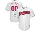 Men's Cleveland Indians Majestic White 2017 Postseason Cool Base Custom Jersey