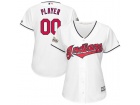 Women's Cleveland Indians Majestic White 2017 Postseason Cool Base Custom Jersey