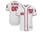 Men's Washington Nationals Majestic White 2017 Postseason Patch Flex Base Custom Jersey