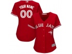 Women's Toronto Blue Jays Majestic Scarlet 2017 Cool Base Replica Custom Jersey