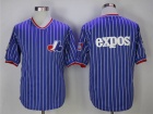 Montreal Expos Blank Blue Pinstrips Throwback Jersey