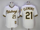 Pittsburgh Pirates #21 Roberto Clemente White 1990-97 Pullover Throwback Jersey