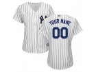 Women's New York Yankees Majestic White  Cool Base Custom Jersey