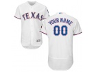 Men's Texas Rangers Majestic Home White Flex Base Collection Custom Jersey