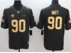 Pittsburgh Steelers #90 T.J. Watt Gold Anthracite Salute to Service Limited Football Jersey