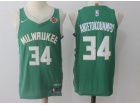 2017 Nike Milwaukee Bucks #34 Giannis Antetokounmpo Green Stitched Basketball Jerseys