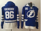 Tampa Bay Lightning #86 Nikita Kucherov Blue Pullover Football Hoodies