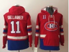 Montreal Canadiens #11 Brendan Gallagher  Red Pullover Football Hoodies