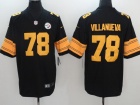 Pittsburgh Steelers #78 Alejandro Villanueva Black Golden Number Color Rush Football Jersey