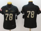 Women Pittsburgh Steelers #78 Alejandro Villanueva Anthracite Salute To Service Jersey