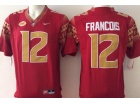 Florida State Seminoles #12 Deondre Francois Red With White Name College Football Limited Jerseys