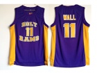 Holly Rams #11 John Wall Purple High School Jerseys