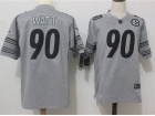 Pittsburgh Steelers #90 T.J. Watt Gridiron Grey Limited Football Jersey