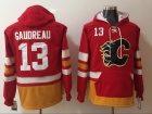 Calgary Flames #13 Johnny Gaudreau Red Pullover Football Hoodies