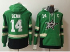 Dallas Stars #14 Jamie Benn Green Pullover Football Hoodies