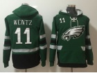 Philadelphia Eagles #11 Carson Wentz Green Pullover Football Hoodies