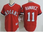 Cleveland Indians #11 Jose Ramirez Red Throwback Jersey