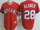 Cleveland Indians #28 Corey Kluber Red Throwback Jersey