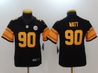 Youth Pittsburgh Steelers #90 T.J. Watt Black Color Rush Limited Jersey