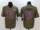 New England Patriots #12 Tom Brady Olive Salute To Service Limited Jersey