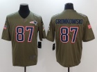 New England Patriots #87 Rob Gronkowski Olive Salute To Service Limited Jersey