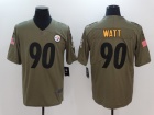 Pittsburgh Steelers #90 T.J. Watt Olive Salute To Service Limited Jersey