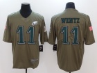 Philadelphia Eagles #11 Carson Wentz Olive Salute To Service Limited Jersey