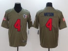 Houston Texans #4 Deshaun Waston Olive Salute To Service Limited Jersey