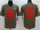 San Francisco 49ers #16 Joe Montana Olive Salute To Service Limited Jersey