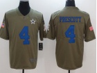 Dallas Cowboys #4 Dak Prescott Olive Salute To Service Limited Jersey