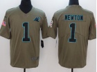 Carolina Panthers #1 Cam Newton Olive Salute To Service Limited Jersey