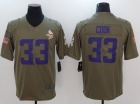 Minnesota Vikings #33 Dalvin Cook Olive Salute To Service Limited Jersey