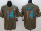 Miami Dolphins #14 Jarvis Landry Olive Salute To Service Limited Jersey