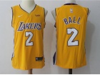 Nike Los Angeles Lakers #2 Lonzo Ball Yellow Wish Basketball Jersey