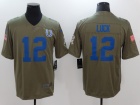 Indianapolis Colts #12 Andrew Luck Olive Salute To Service Limited Jersey