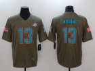 Miami Dolphins #13 Dan Marino Olive Salute To Service Limited Jersey