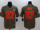 Kansas City Chiefs #27 Kareem Hunt Olive Salute To Service Limited Jersey